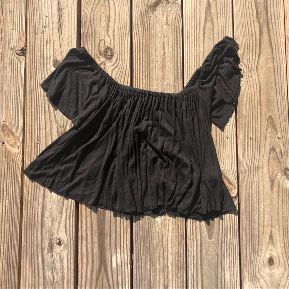 Urban Outfitters Black Off the Shoulder Top - Picture 2 of 4